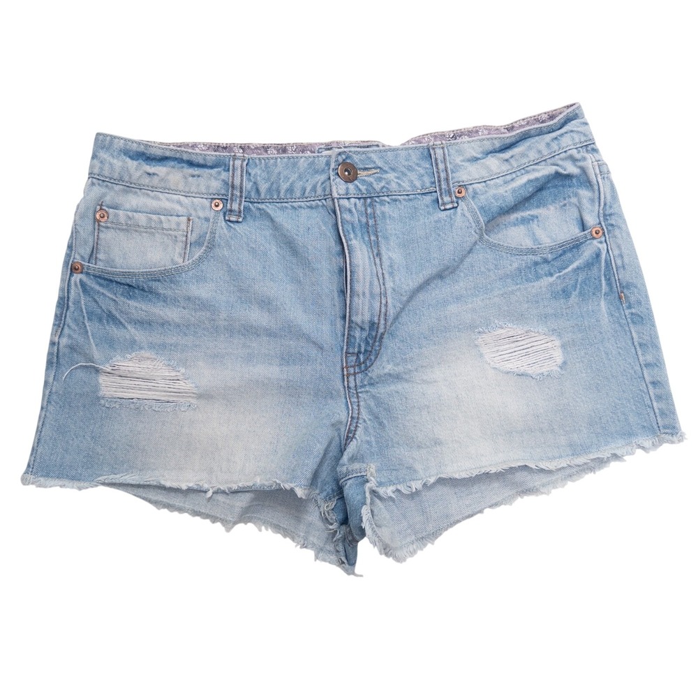 Forever 21 Premium Denim‎ Shorts Women's Size 30 Blue Distressed Cutoff